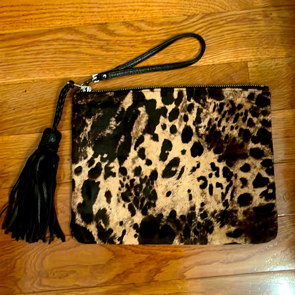 Simone Camille animal print clutch wristlet